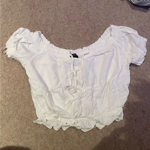 forever 21 white puff sleeve shirt